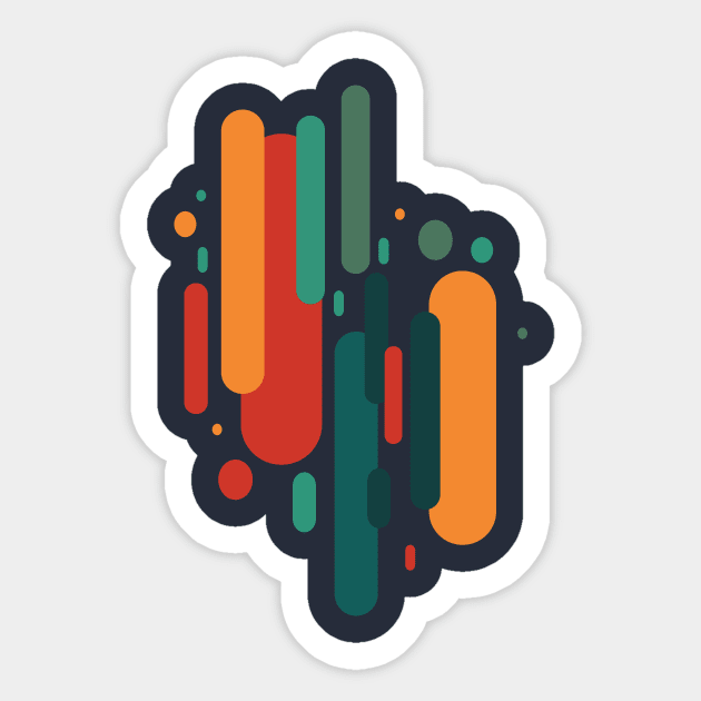 Abstract Geometric Shapes Sticker by MetaBrush